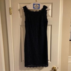 Adrianna Papell Navy Lace Size 6  Dress